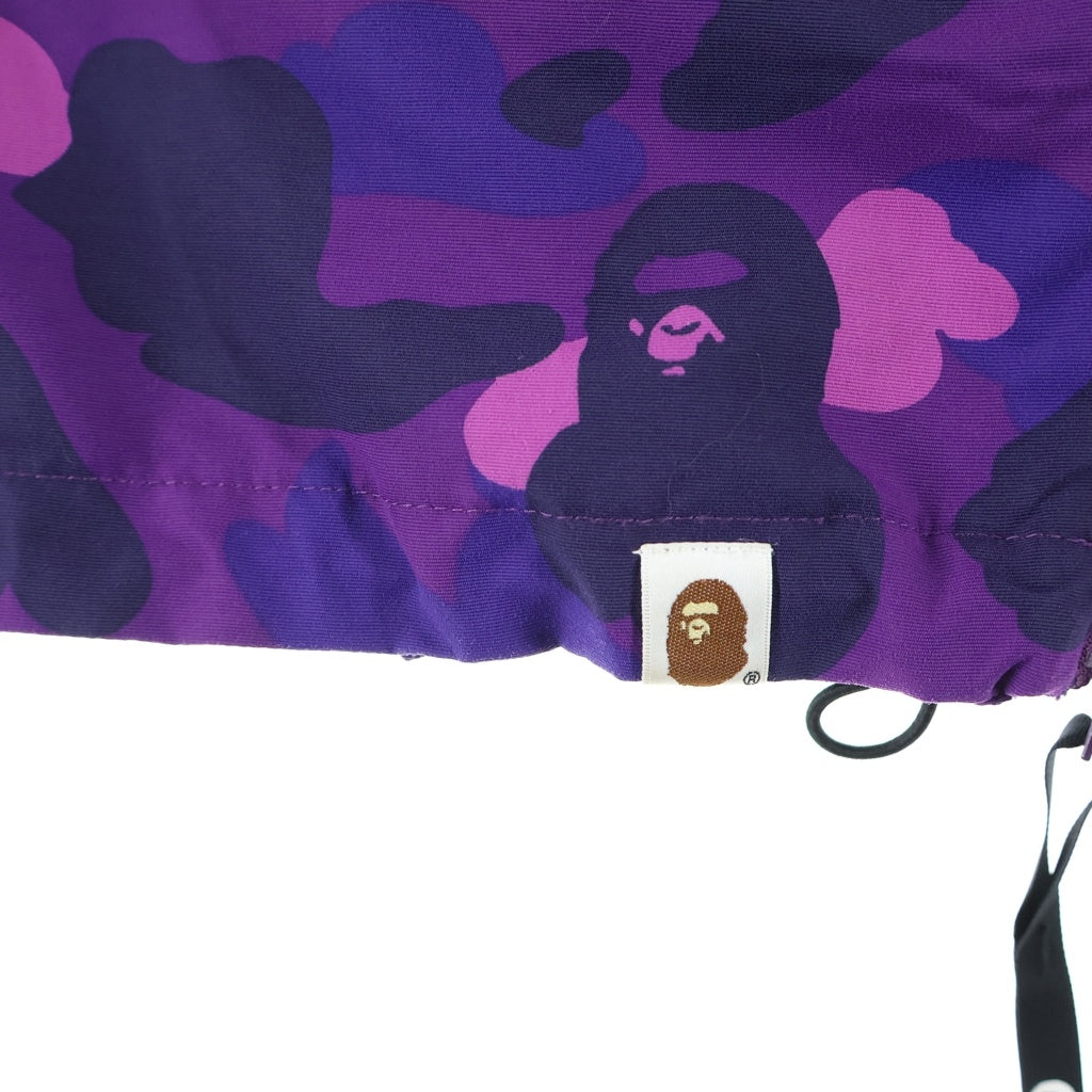 A BATHING APE(アベイシングエイプ) CAMO MOUNTAIN HOODIE カモフラ柄 ハーフジップ フーディー アノラックパーカー パープル 001LJC801010X