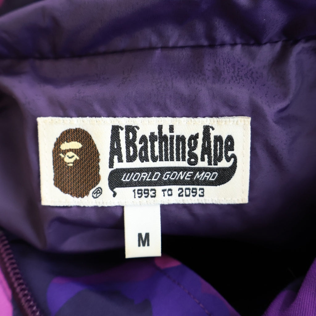 A BATHING APE(アベイシングエイプ) CAMO MOUNTAIN HOODIE カモフラ柄 ハーフジップ フーディー アノラックパーカー パープル 001LJC801010X