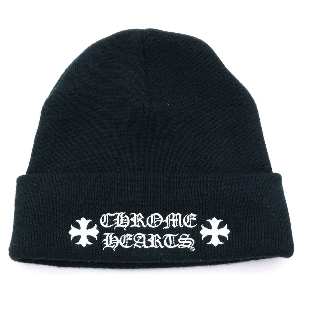 CHROME HEARTS(クロムハーツ) WOOL WATCH CAP CH PLUS クロス刺繍 ビーニー ニット帽 帽子 ブラック