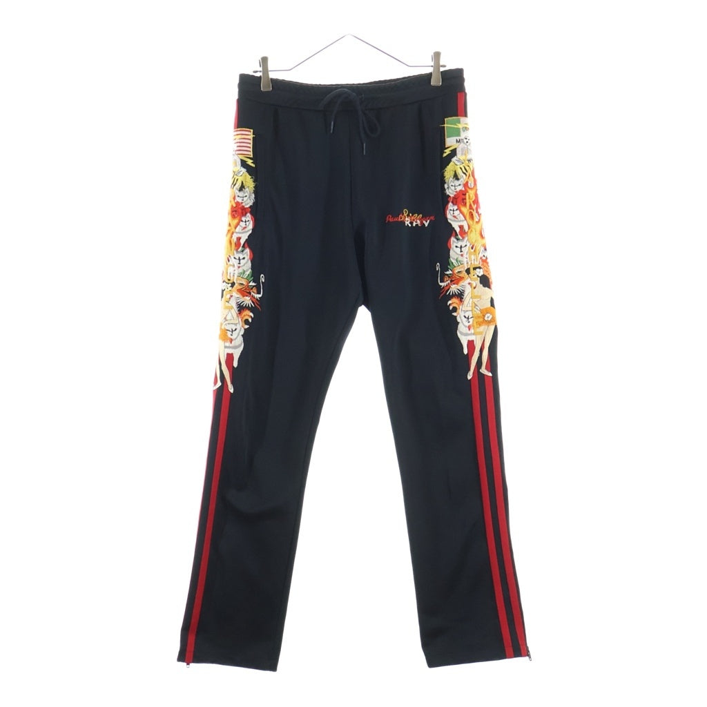 doublet(ダブレット) 18AW CHAOS EMBROIDERY TRACK PANT カオスエンブロイダリー サイドライン トラックパンツ ブラック 18AW16PT85