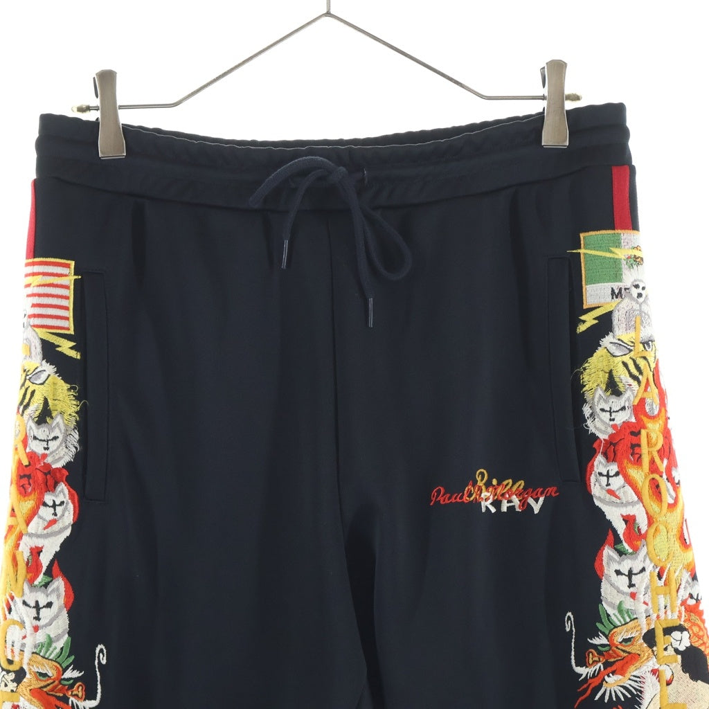doublet(ダブレット) 18AW CHAOS EMBROIDERY TRACK PANT カオスエンブロイダリー サイドライン トラックパンツ ブラック 18AW16PT85