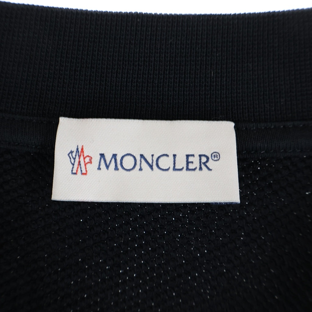 MONCLER(モンクレール) MAGLIA GIROCOLLO マリア ジロコッロ フロント ラインストーンロゴ クルーメックスウェット ブラック H20938G00022 809LC