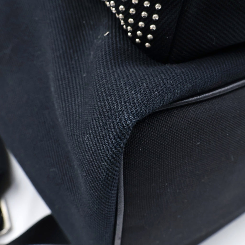 SAINT LAURENT PARIS(サンローランパリ) Canvas City Studded Back Pack キャンバス シティ スタッズ バックパック リュック ブラック 467985 レディース