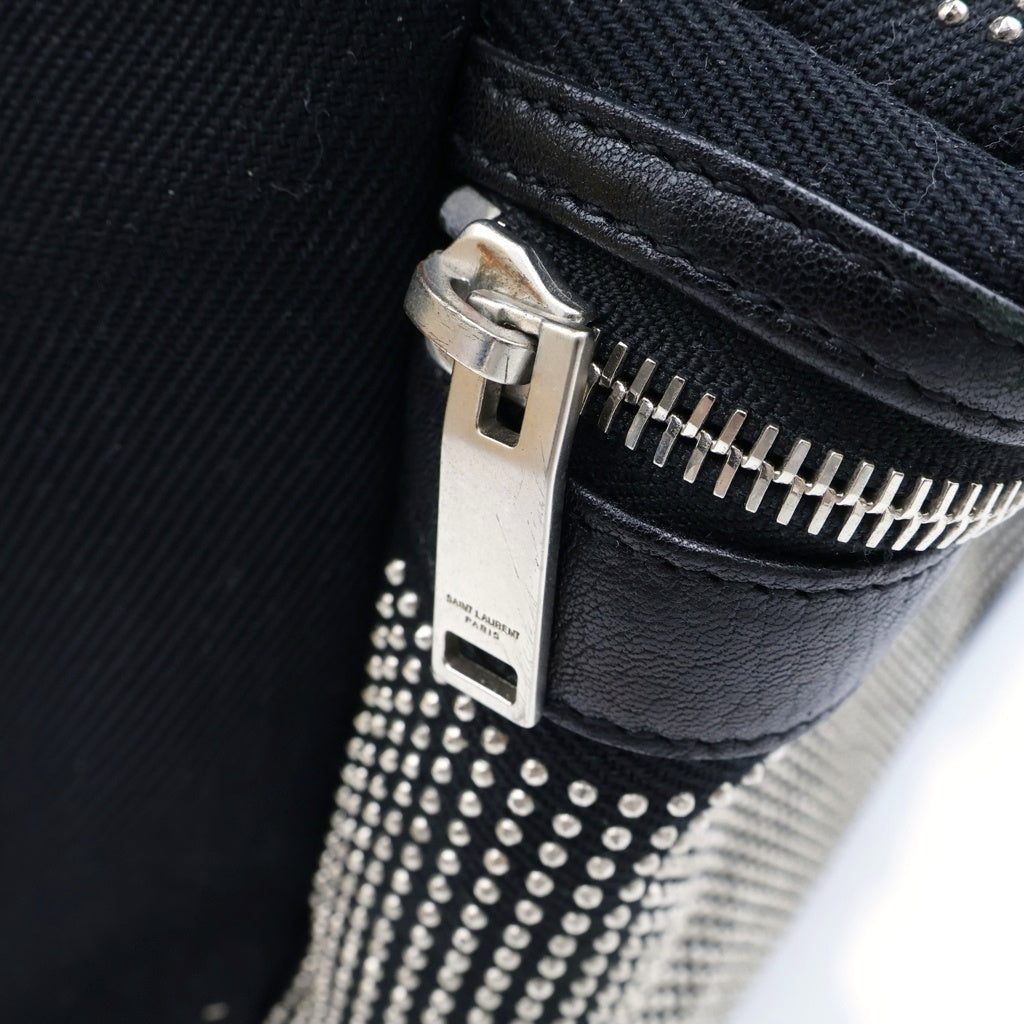 SAINT LAURENT PARIS(サンローランパリ) Canvas City Studded Back Pack キャンバス シティ スタッズ バックパック リュック ブラック 467985 レディース