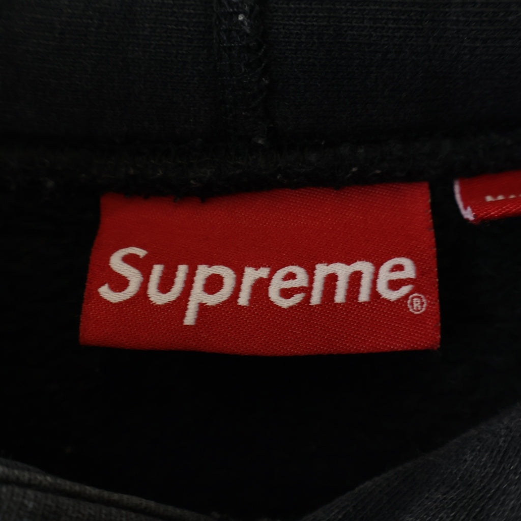 SUPREME(シュプリーム) 15AW Chenille Script Hooded Sweatshirt シェニール スクリプト プルオーバースウェットパーカー フーディ ブラック