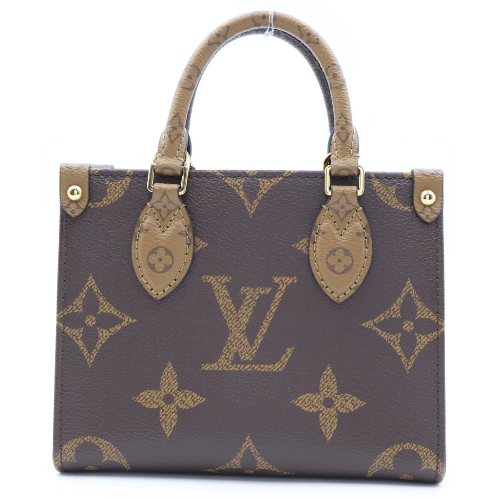 LOUIS VUITTON(ルイヴィトン) モノグラムリバース オンザゴーBB ハンドバッグ ブラウン M46839 RFID レディース