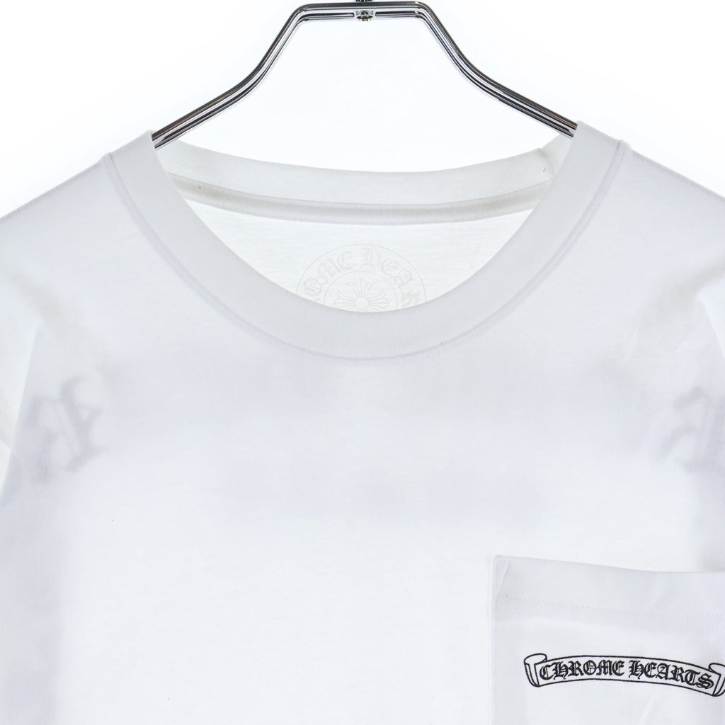 CHROME HEARTS(クロムハーツ) BACK ARCH LOGO SCROLL RABEL USA PRINT バックアーチロゴ スクロールラベル プリント ロングスリーブ 長袖Tシャツ ホワイト