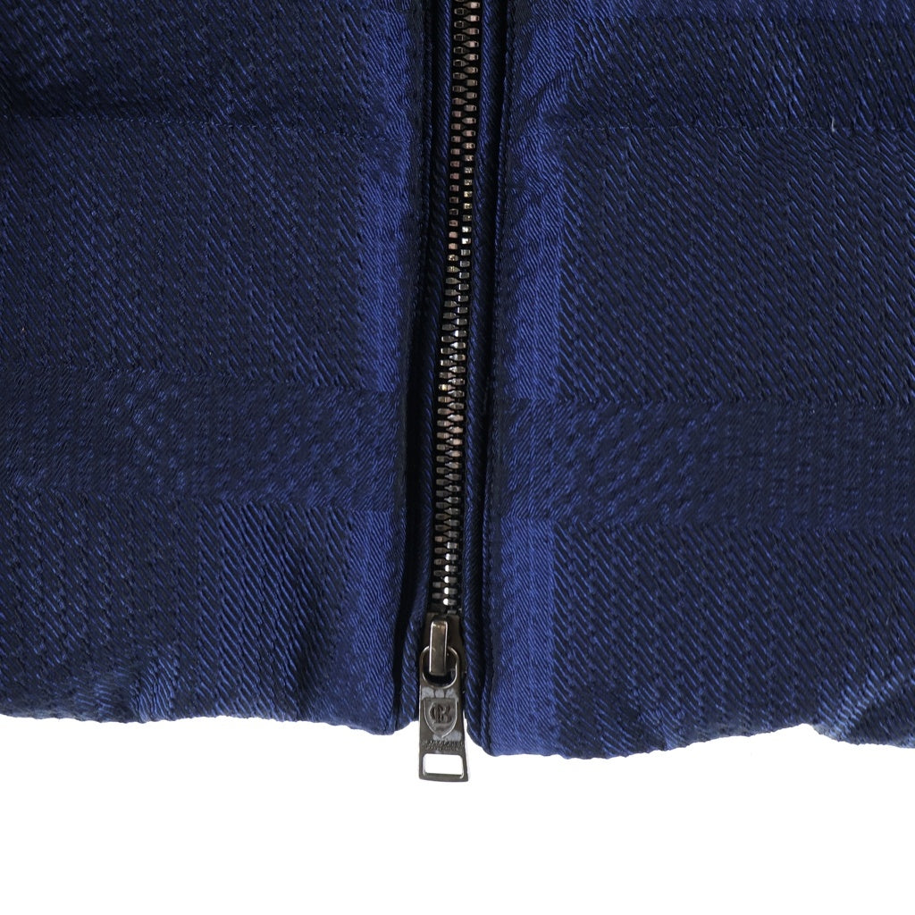 BLACK LABEL CRESTBRIDGE(ブラックレーベルクレストブリッジ) 2WAY チェック柄 フーディー ジップアップ ダウンベスト ジャケット ネイビー 51F15-225-24