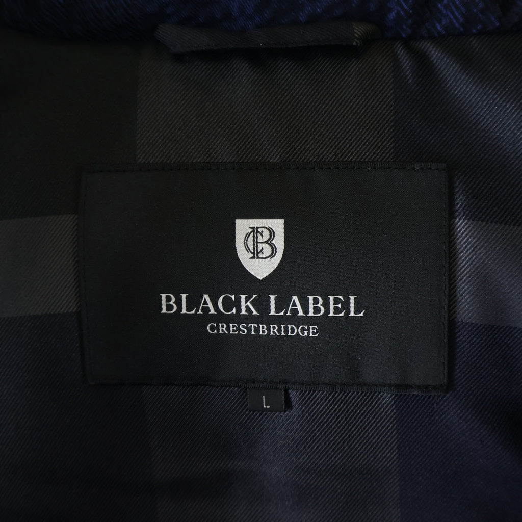 BLACK LABEL CRESTBRIDGE(ブラックレーベルクレストブリッジ) 2WAY チェック柄 フーディー ジップアップ ダウンベスト ジャケット ネイビー 51F15-225-24