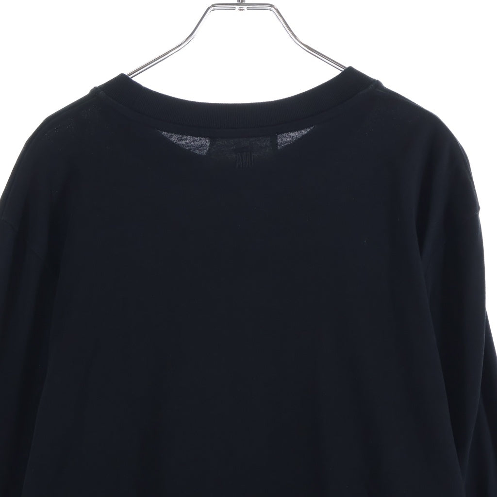 AMI Alexandre Mattiussi(アミアレクサンドルマテュッシ) HEART LOGO L/S TEE フロント ハートロゴ 長袖Tシャツ ブラック UTS205.726