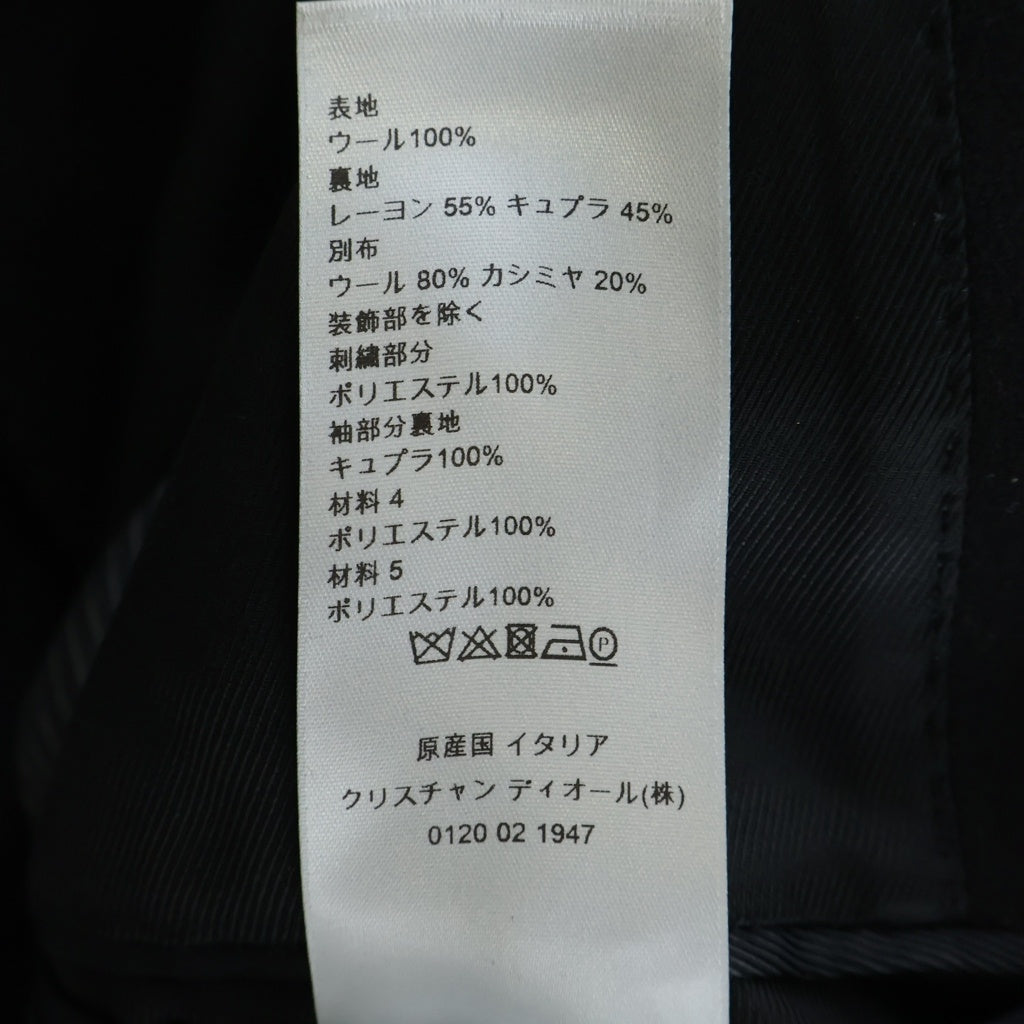 DIOR(ディオール) Double Breasted Chester Coat ピークドラペル ダブルブレスト ドッキング チェスターコート ブラック 833C311K9227