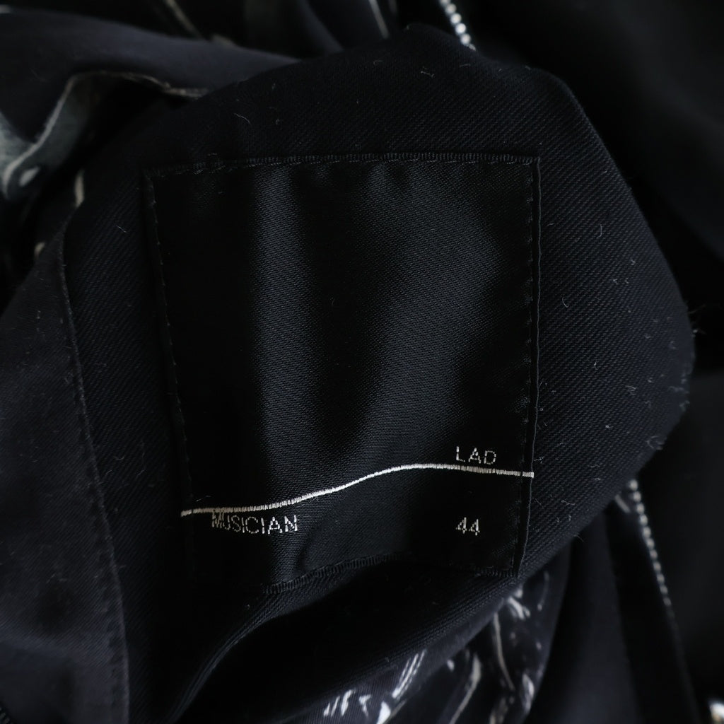 LAD MUSICIAN(ラッドミュージシャン) 20SS SATIN CHAIN REVERSIBLE BLOUSON ジップアップ サテン チェーン リバーシブル ブルゾン ブラック 2120-352