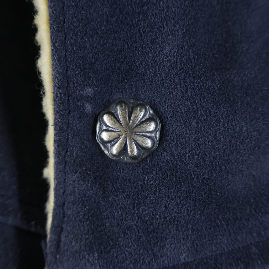 SCHOTT(ショット) Concho Button Boa Ranch Jacket カウレザー コンチョボタン ボアランチ ジャケット ネイビー 7543