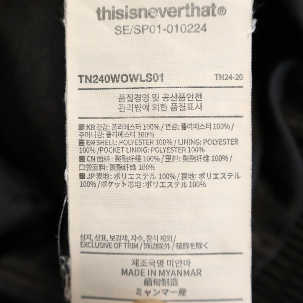 THISISNEVERTHAT(ディスイズネバーザット) INTL Team Jacket バックプリント インターナショナル ジップアップ チームジャケット ブラック TN240WOWLS01