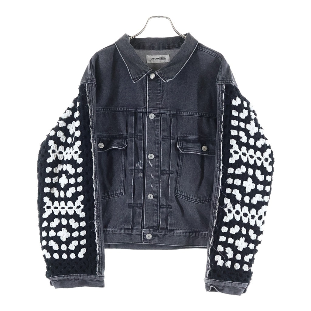 DISCOVERED(ディスカバード) 25SS CRochet Denim Blouson クロシェット デニムジャケット ブルゾン ブラック DC-SS25-BL-03