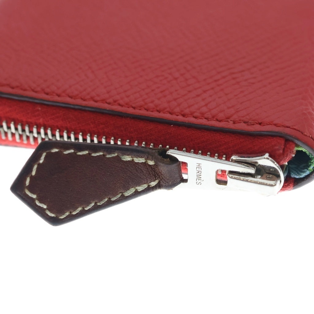 HERMES(エルメス) D刻印 アザップ シルクイン コンパクト ミニ コインケース 財布 レッド