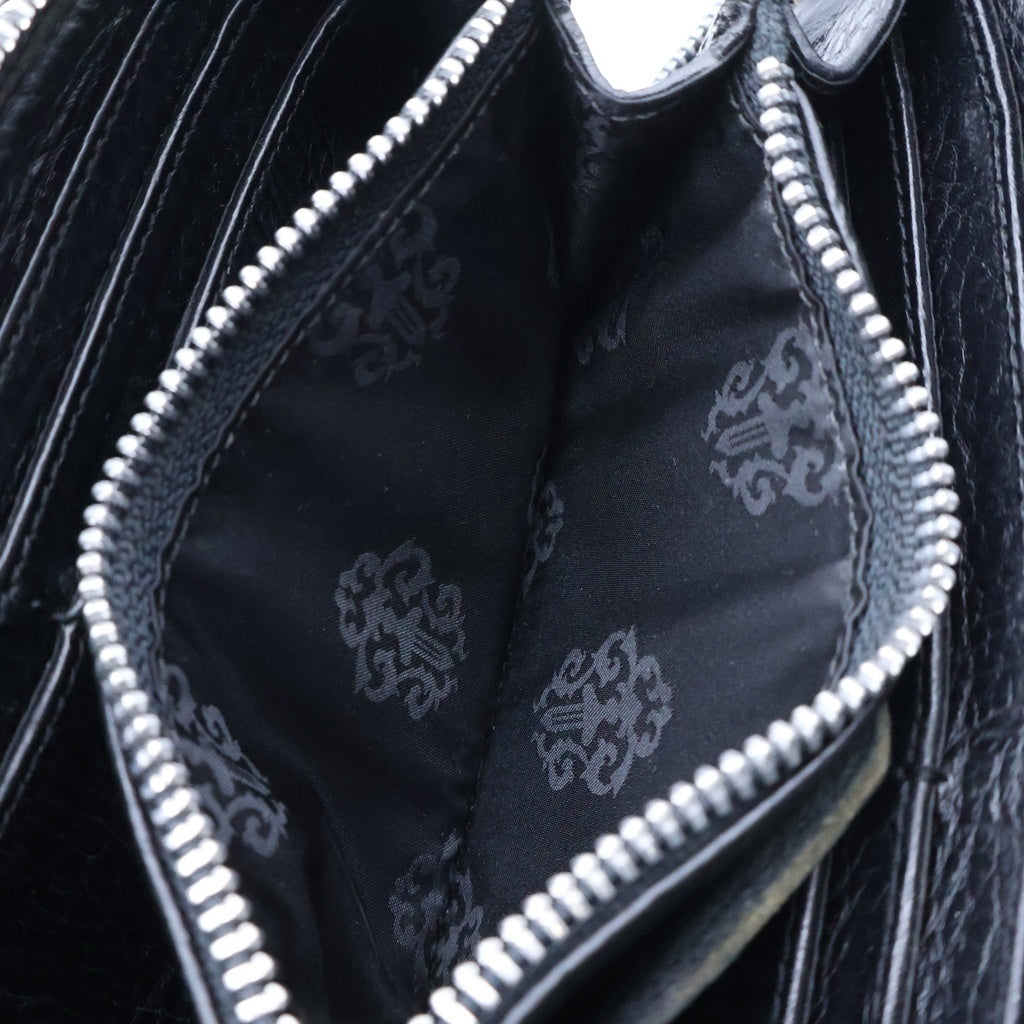 CHROME HEARTS(クロムハーツ) REC F ZIP QUILTED WALLET セメタリークロス キルティング レザーウォレット 財布 ブラック