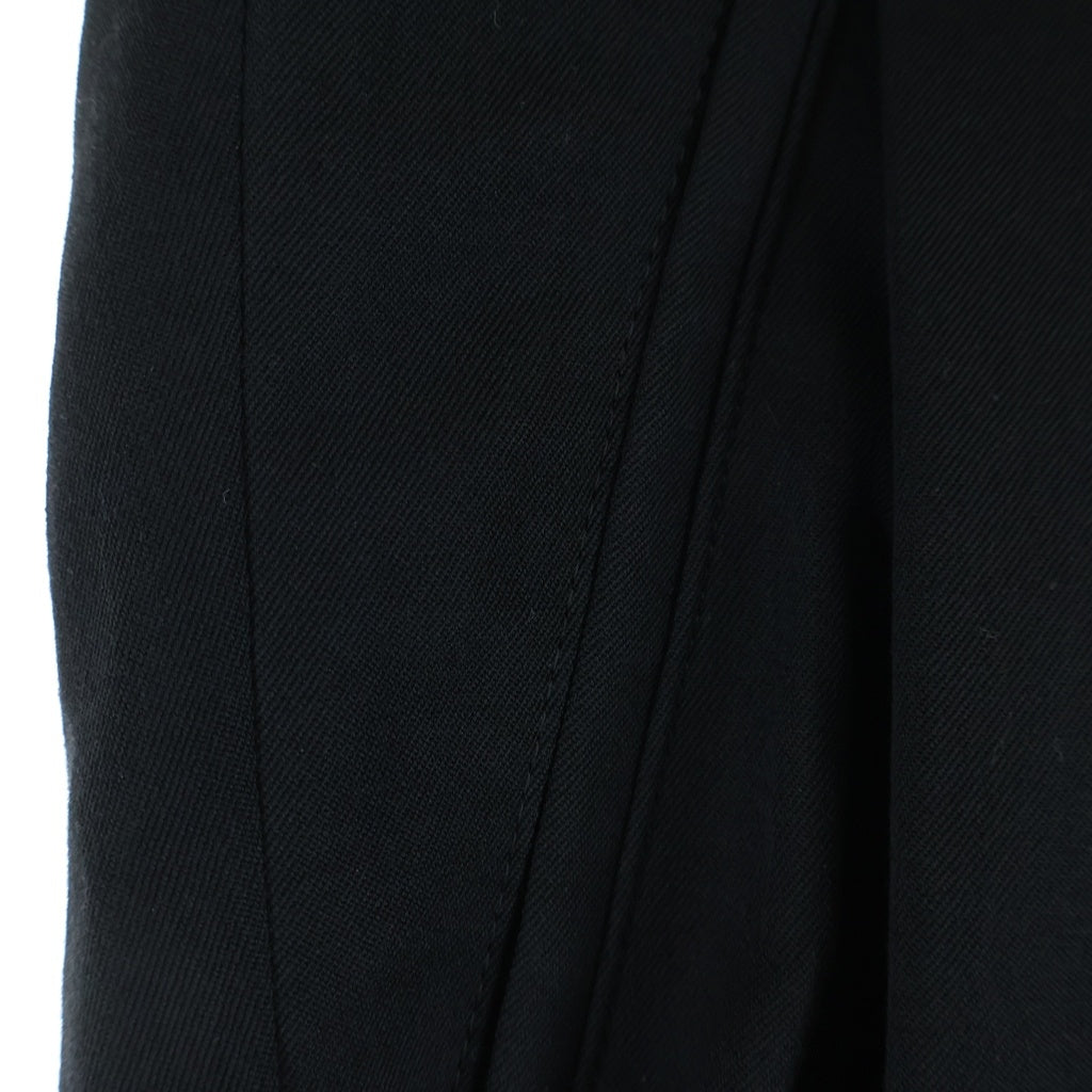 Yohji Yamamoto POUR HOMME(ヨウジヤマモト プールオム) 22AW WOOL GABARDINE TAB DETAIL WIDE PANTS ウールギャバジン サスペンダー付き ワイドパンツ ブラック HE-P28-100