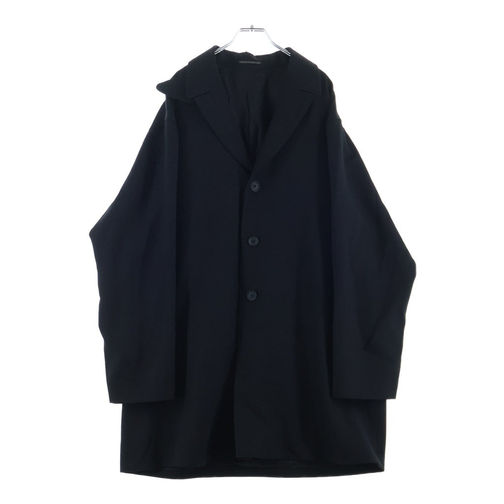 Yohji Yamamoto POUR HOMME(ヨウジヤマモト プールオム) 25AW ARMY GABARDINE 3 BUTTONS JACKE アーミー ギャバジン 3ボタン ロングジャケット ブラック HM-J11-101