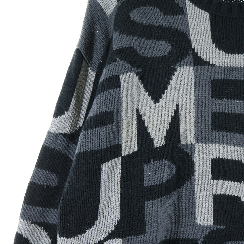 SUPREME(シュプリーム) 18AW Big Letter Sweater ビッグレター クルーネック 長袖ニットセーター ブラック/グレー
