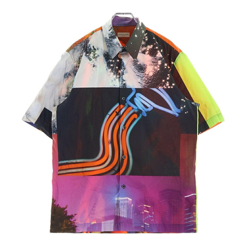 DRIES VAN NOTEN(ドリスヴァンノッテン) Graphic Open Collar Shirt グラフィック オープンカラー 半袖シャツ マルチ