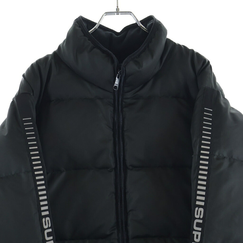 SUPREME(シュプリーム) 17AW Reflective Sleeve Logo Puffy Jacket リフレクティブスリーブロゴパフィ ジップアップ ナイロンダウンジャケットジャケット ブラック