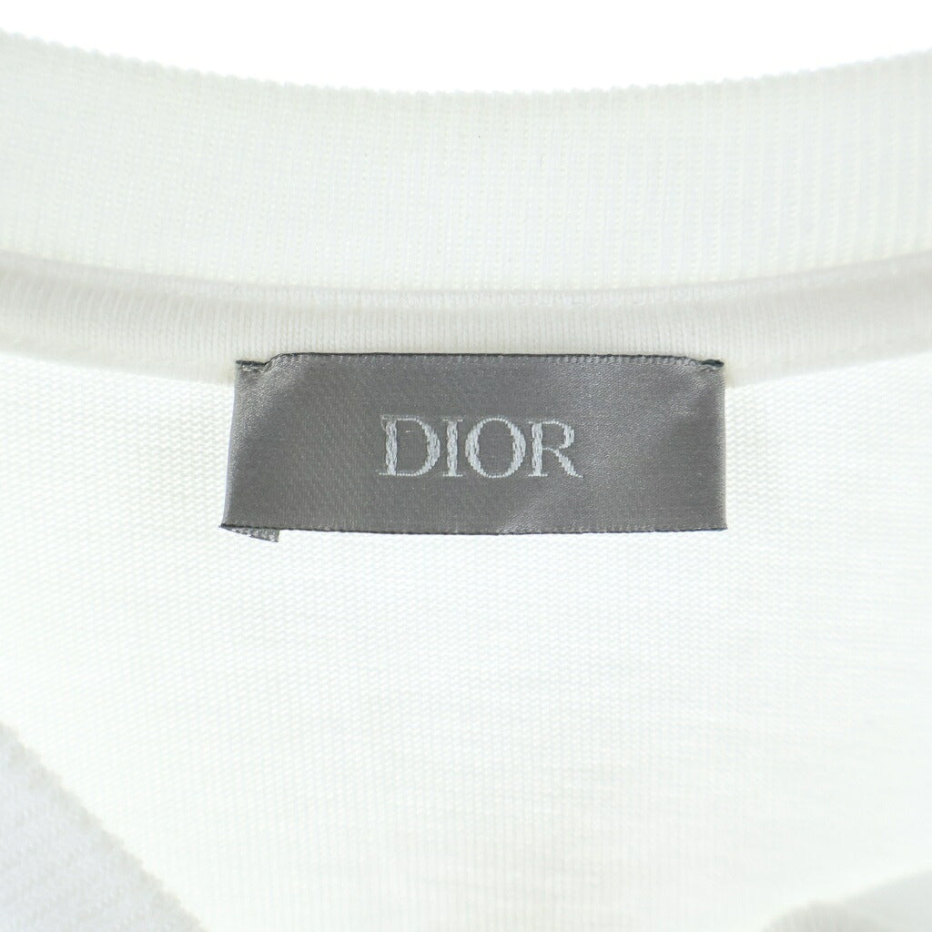 DIOR(ディオール) 23AW フロントロゴエンブロイダリー クルーネック半袖Tシャツ カットソー ホワイト 343J696C0554