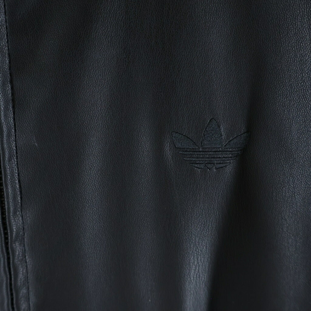 adidas(アディダス) Pleather 3S Track Top KQ5472 プレザー トラックトップ フェイクレザートラックジャケット ブラック