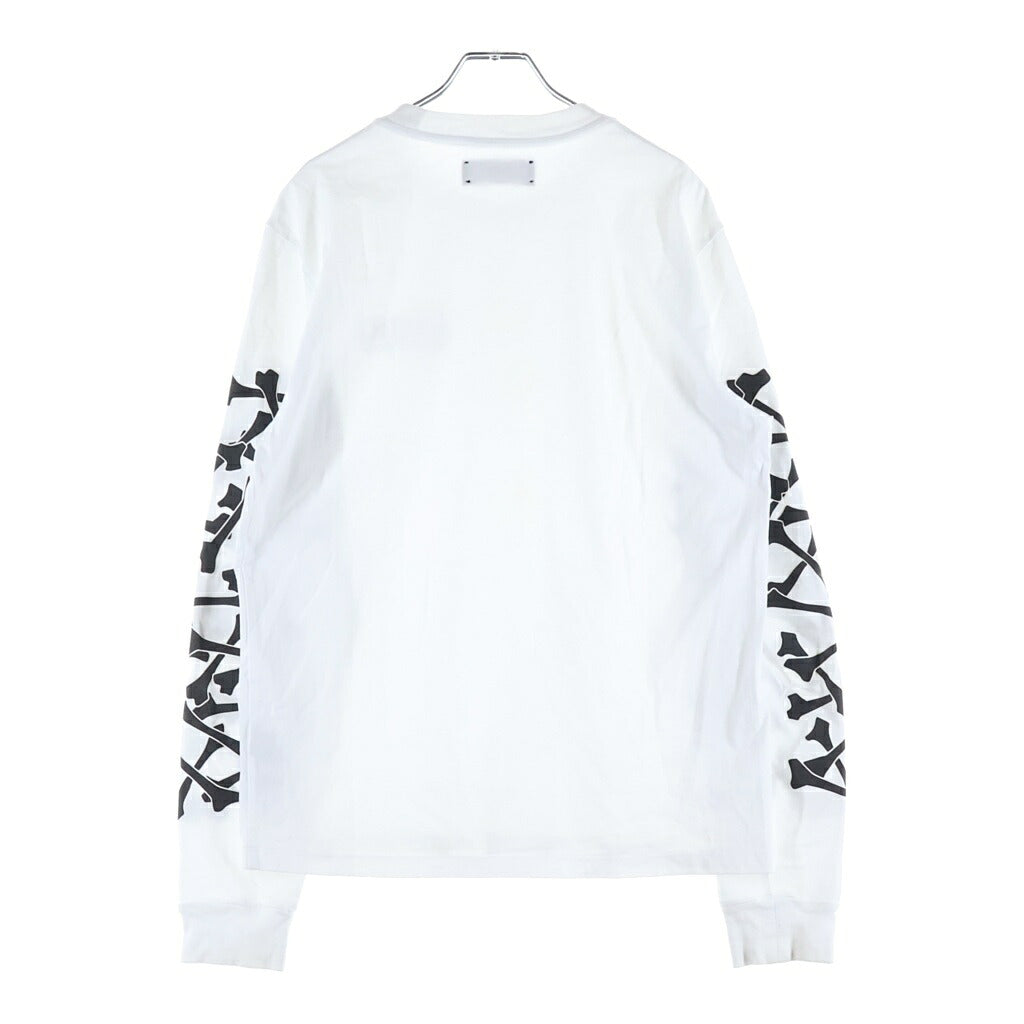 AMIRI(アミリ) 26AW BONES STACKED L/S TEE アームボーンプリント クルーネック 長袖Tシャツ カットソー ホワイト AMJYTE1076