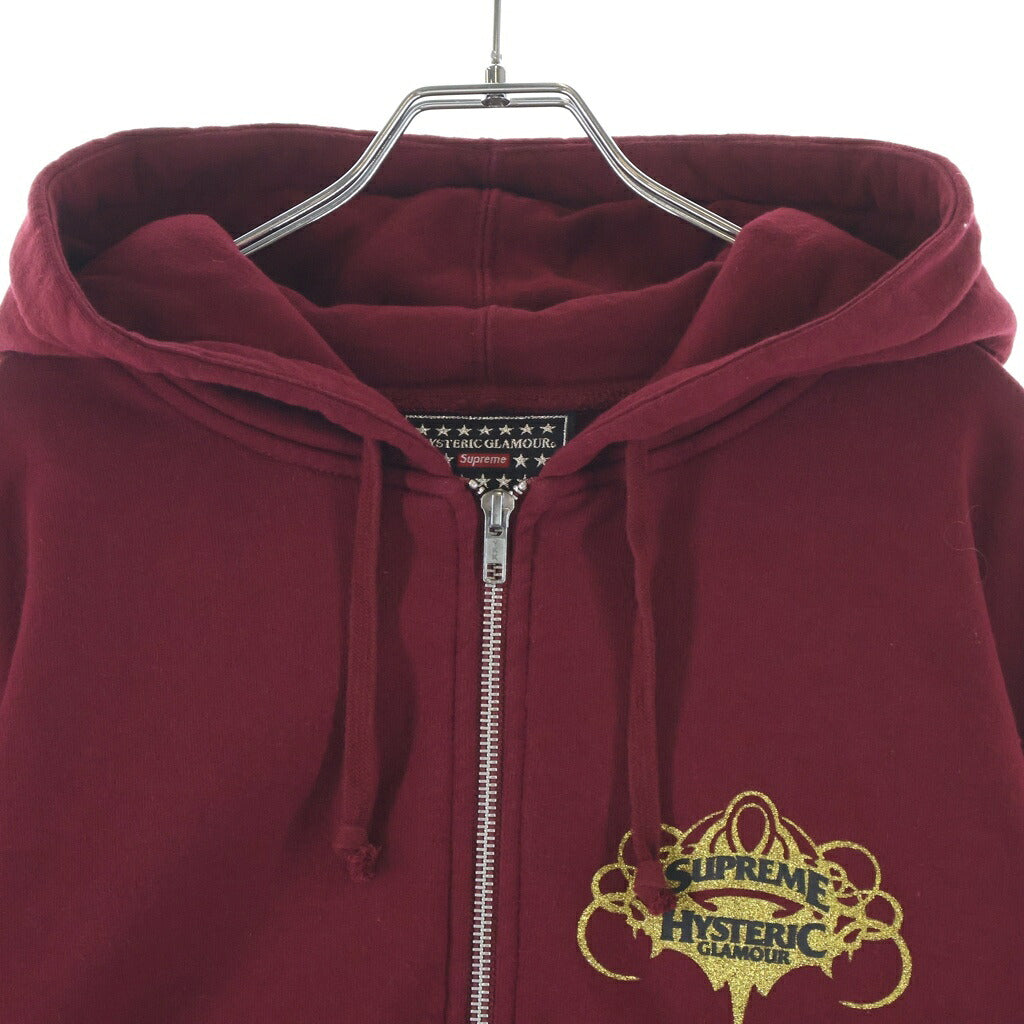 SUPREME(シュプリーム) 21SS ×HYSTERIC GLAMOUR Zip Up Hooded Sweatshirt ヒステリックグラマー ジップアップスウェットパーカー フーディ レッド