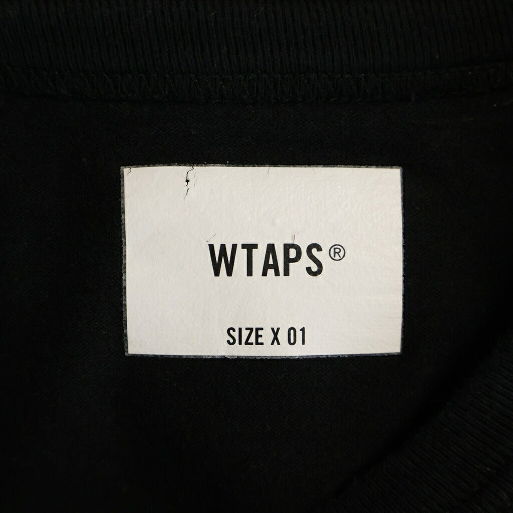 WTAPS(ダブルタップス) 22AW WTUBE L/S Tee 222ATDT-CSM11 フロントポケット コットン クルーネック長袖Tシャツ ブラック