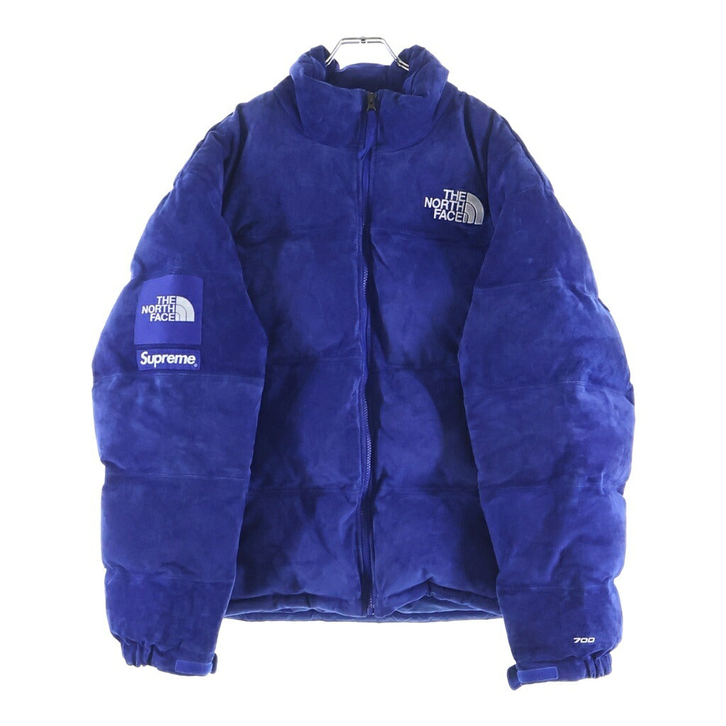 SUPREME(シュプリーム) 23AW ×THE NORTH FACE Suede Nuptse Jacket ノースフェイス スエード ヌプシ ダウンジャケット ブルー NF0A875N