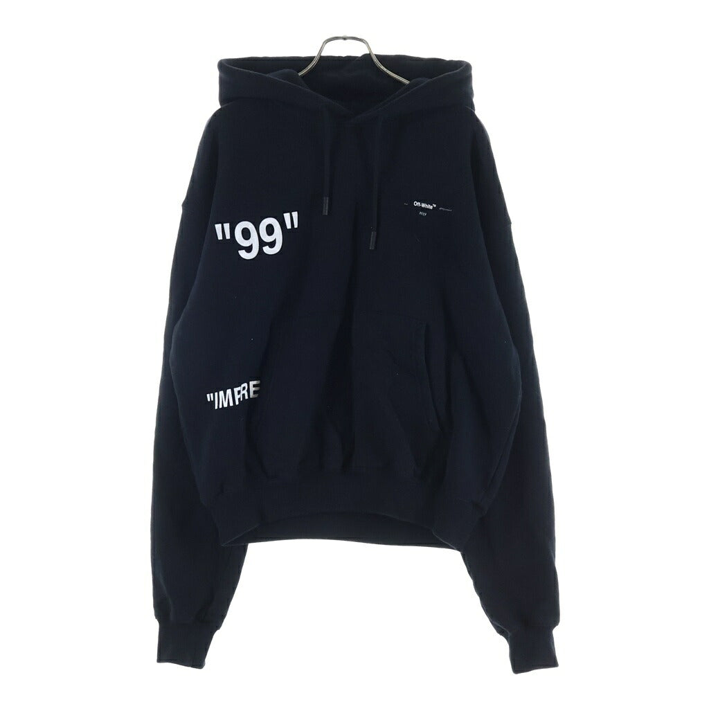OFF-WHITE(オフホワイト) ICE MAN OVER HOODIE アイスマン 両面プリント オーバーサイズ プルオーバースウェットパーカー フーディ ブラック OMBB037R19B97001