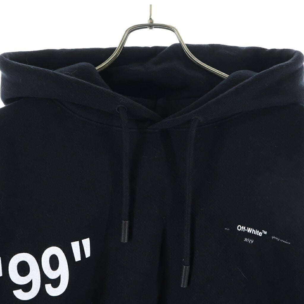 OFF-WHITE(オフホワイト) ICE MAN OVER HOODIE アイスマン 両面プリント オーバーサイズ プルオーバースウェットパーカー フーディ ブラック OMBB037R19B97001