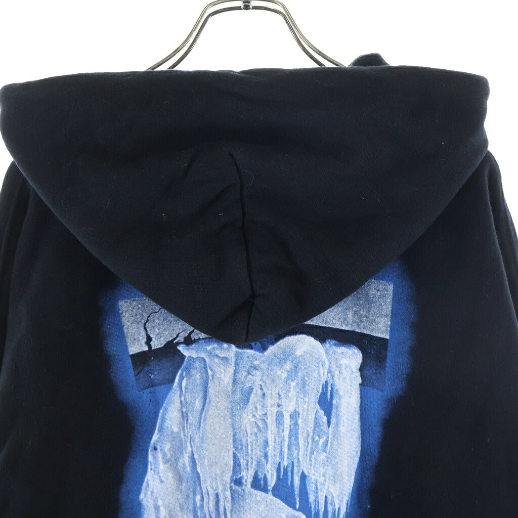 OFF-WHITE(オフホワイト) ICE MAN OVER HOODIE アイスマン 両面プリント オーバーサイズ プルオーバースウェットパーカー フーディ ブラック OMBB037R19B97001