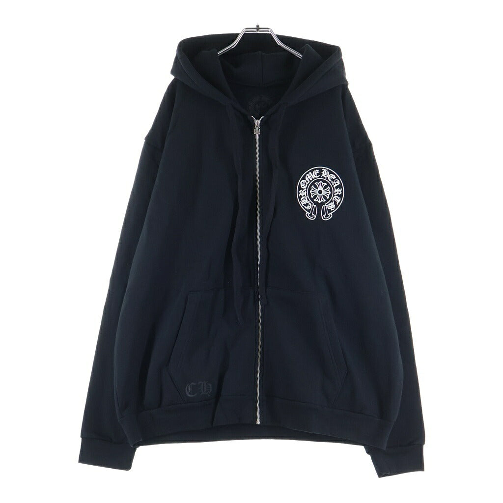 CHROME HEARTS(クロムハーツ) SWTSHRT HD ZIP 東京限定 バックホースシュープリント ジップアップパーカー ブラック