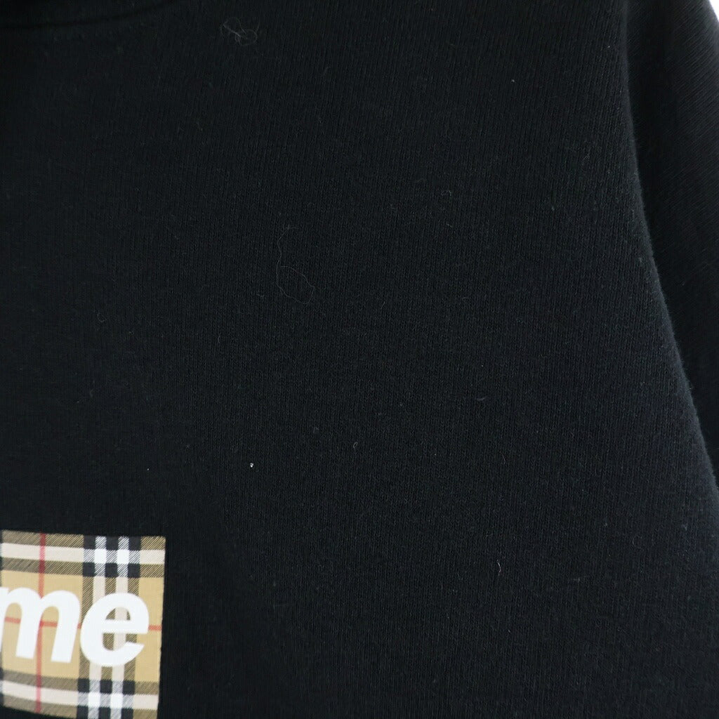 SUPREME(シュプリーム) 22SS×BURBERRY Box Logo Hooded Sweatshirt バーバリー ボックスロゴ スウェットプルオーバーパーカー ブラック