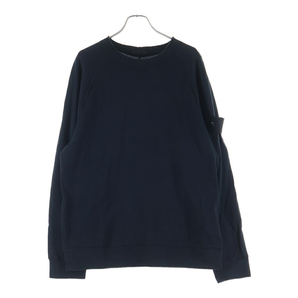 STONE ISLAND(ストーンアイランド) 24SS Ghost Crewneck Sweatshirt ネックカットオフ加工 クルーネック 長袖スウェット トレーナー ブラック 8015654F3