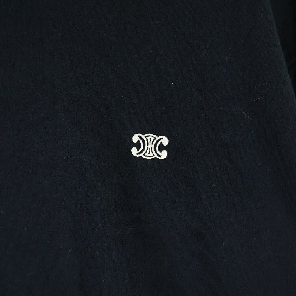 CELINE(セリーヌ) Triomphe Loose T-Shirt トリオンフ ルーズ フロント刺繍 クルーネック半袖Tシャツ カットソー ブラック 2X04I671Q.38AW