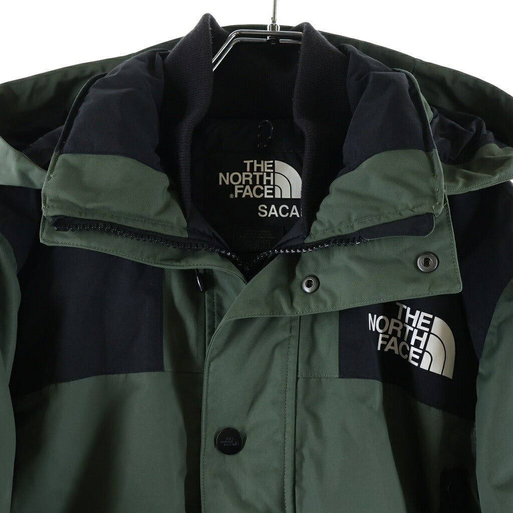 THE NORTH FACE(ザノースフェイス) sacai BOMBER JACKET × サカイ ジップアップ ナイロンボンバーダウンジャケット カーキ/ブラック NF0A3L7N