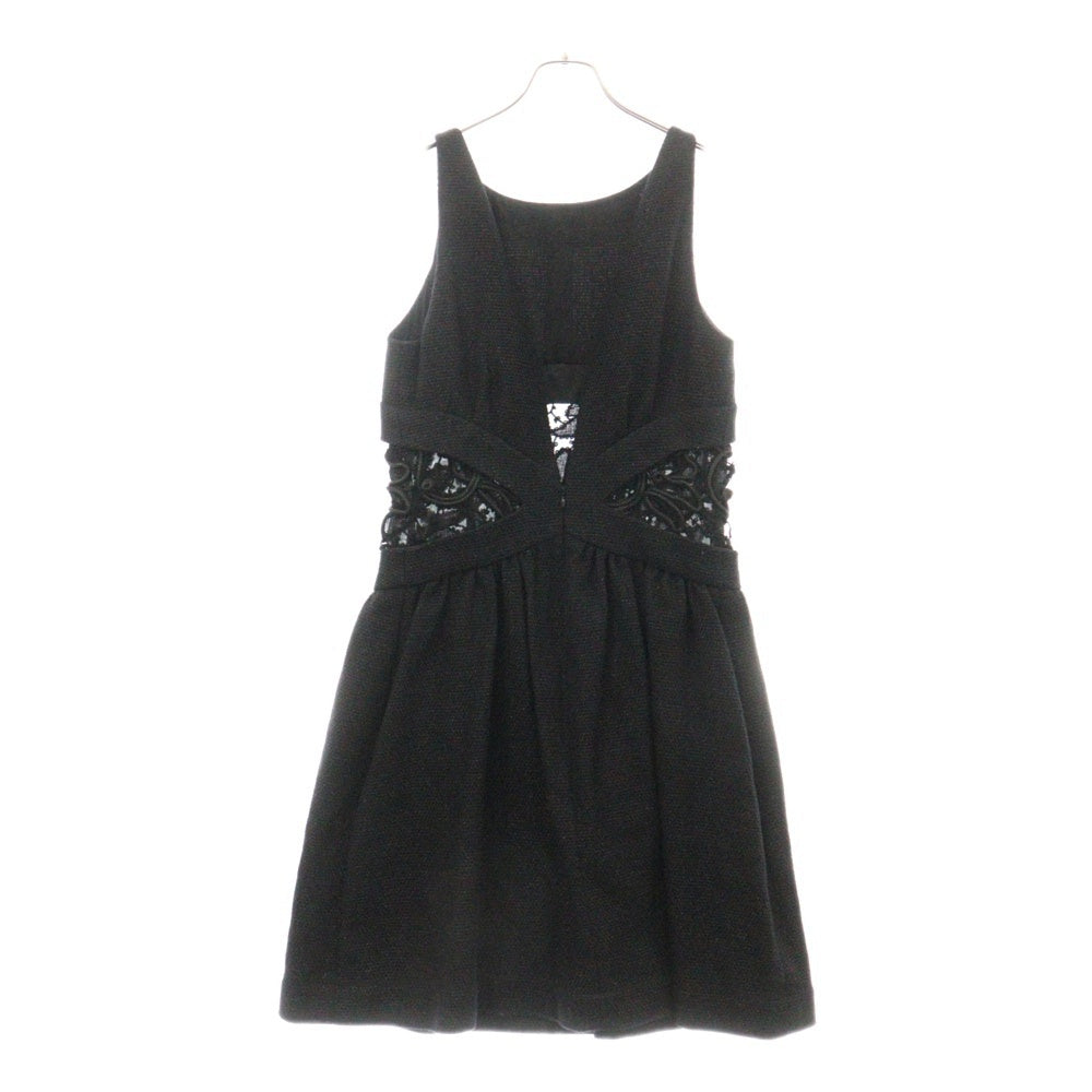 CHANEL(シャネル) ノースリーブ ワンピース ブラック ウール×コットン ツイード