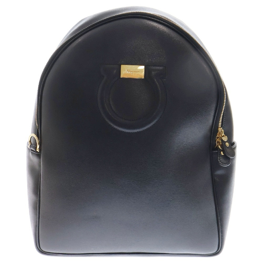 Salvatore Ferragamo(サルヴァトーレ フェラガモ) ガンチーニ バックパック リュック ブラック レザー ゴールド金具