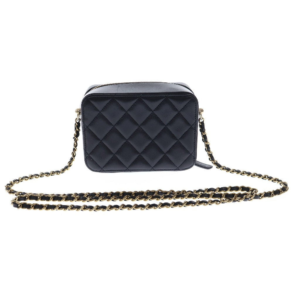 CHANEL(シャネル) マトラッセ ミニカメラバック チェーンショルダー AP2426 ミニバッグ ブラック ラムスキン ゴールド金具