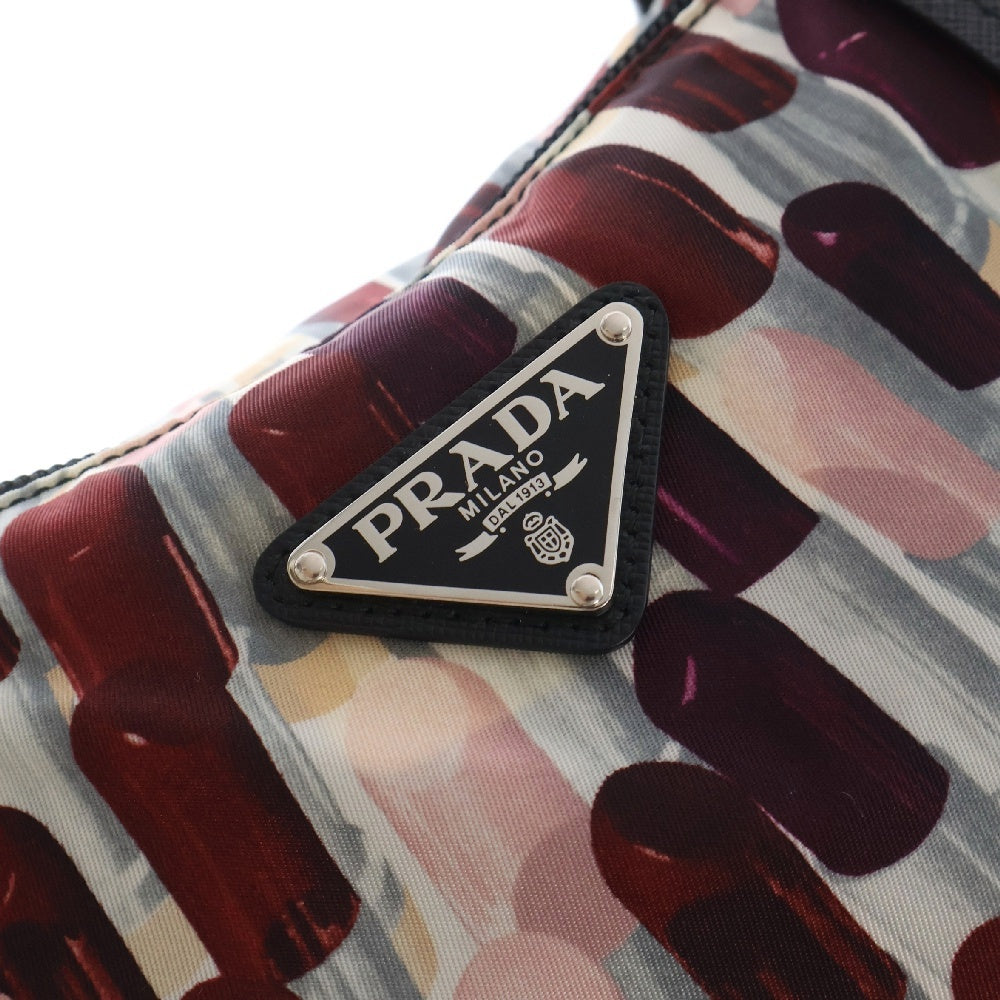PRADA(プラダ) トライアングルロゴ プレートトートバッグ リップスティック マルチカラー ナイロン ハンドバック