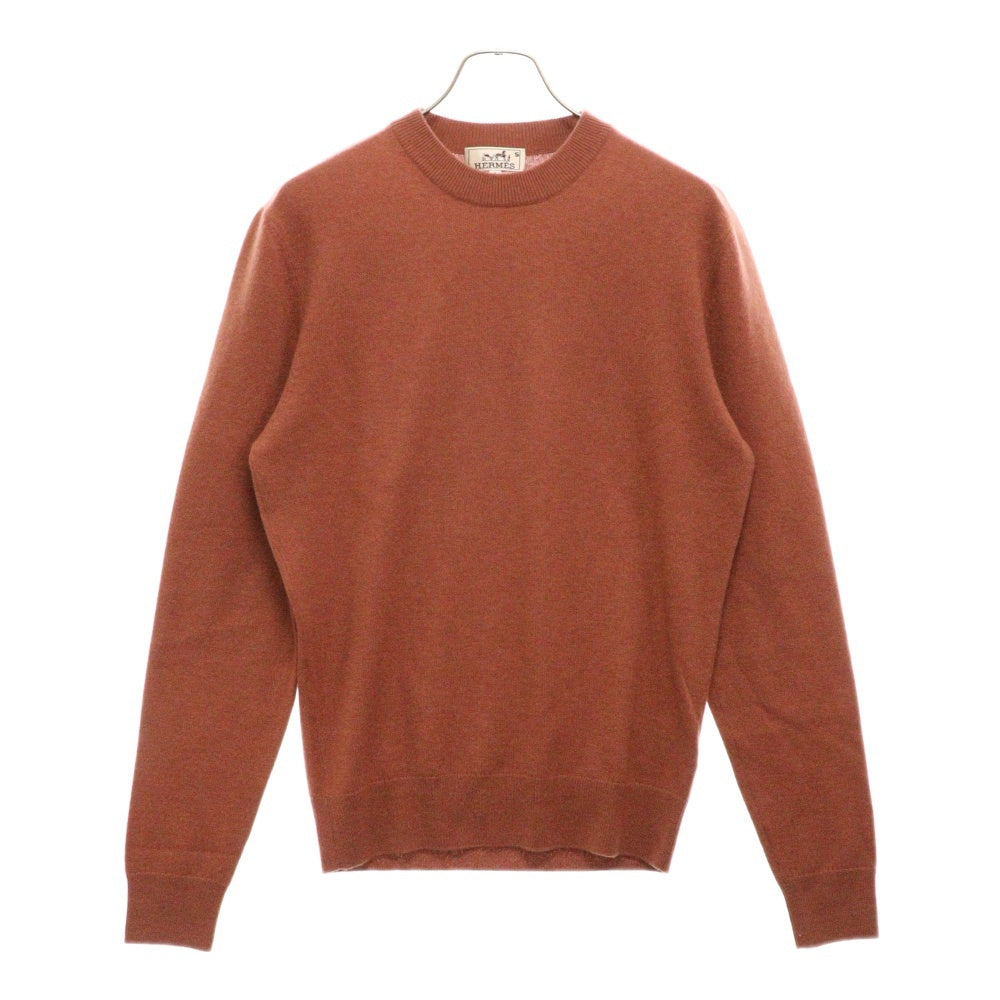 HERMES(エルメス) シェーヌ ラウンドネックニット ブラウン カシミア S 長袖ニット アウター トップス メンズ