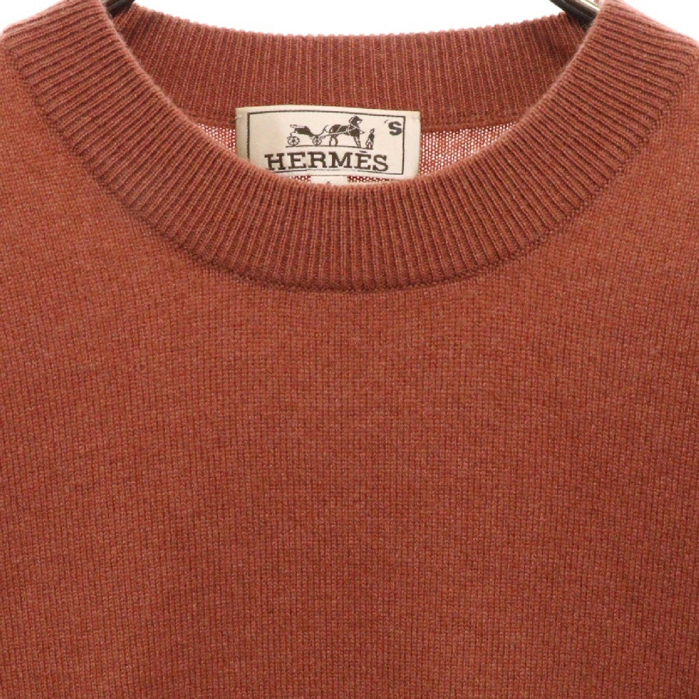 HERMES(エルメス) シェーヌ ラウンドネックニット ブラウン カシミア S 長袖ニット アウター トップス メンズ