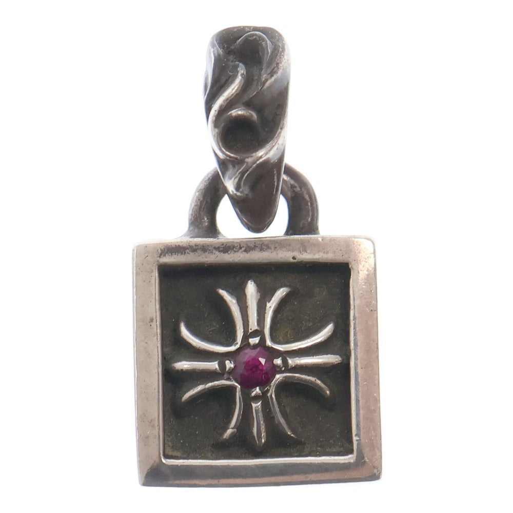 CHROME HEARTS(クロムハーツ) FRAMED CH PLUS 1RUBY フレームドCHプラス 1ルビー チャーム シルバー