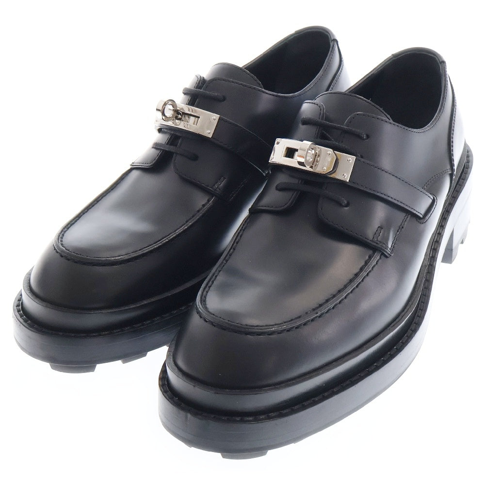 HERMES(エルメス) ケリーローファー ケリーバックル ファースト ブラック レザー シルバー金具 #37 1/2 靴 レディース