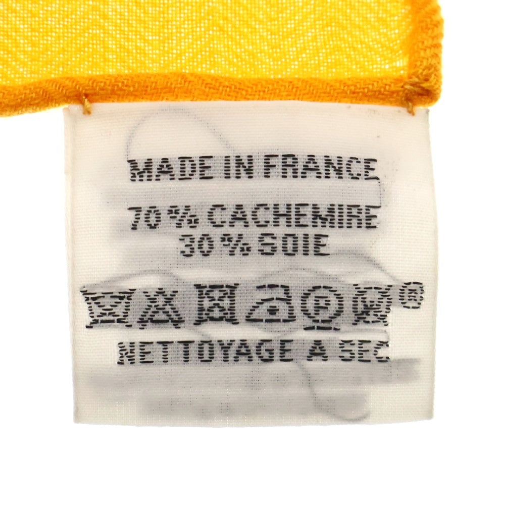 HERMES(エルメス) カレジェアン La Maison des Carresメゾンドカレ CHALE CACHEMIRE 140 カシミヤ×シルク オレンジ