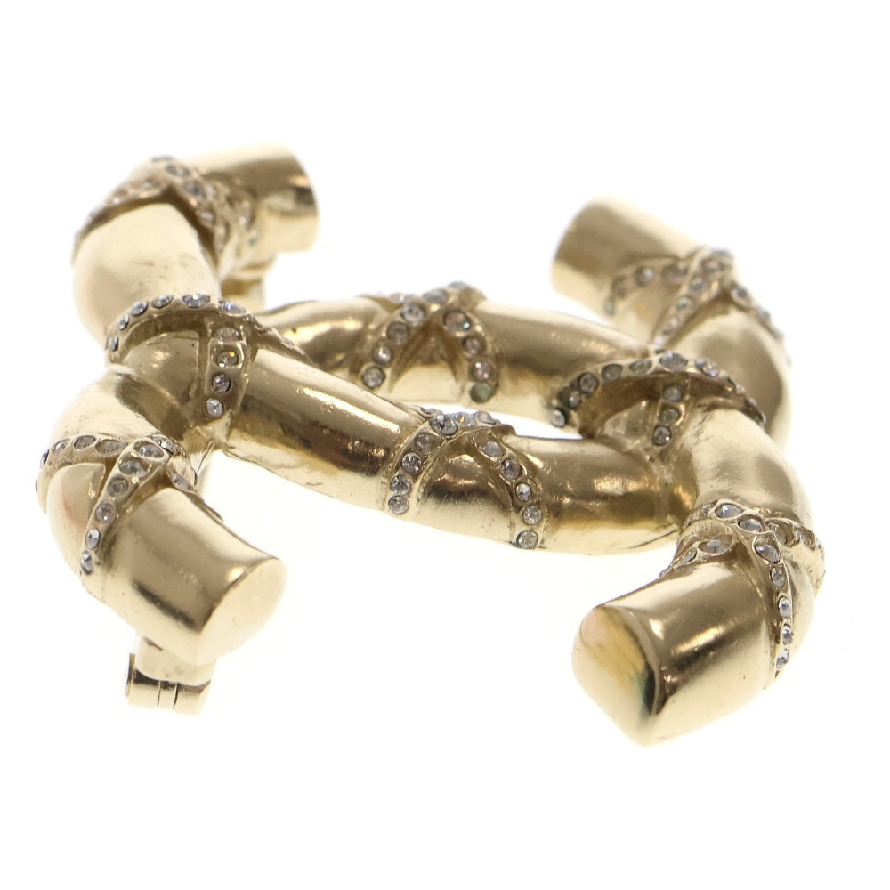 CHANEL(シャネル) ココマーク ラインストーン ブローチ ゴールド バッジ アクセサリー F21B